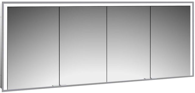 EMCO prime 3 LED-Lichtspiegelschrank 1800 mm, 4-türig, Unterputz, Aluminium