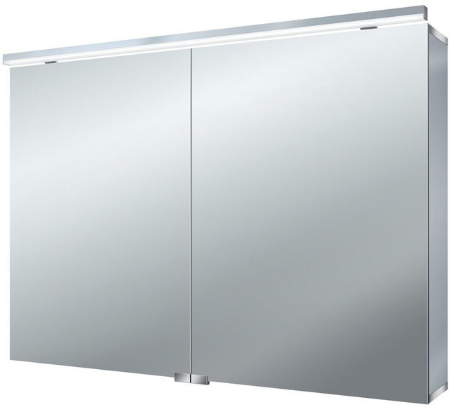 EMCO Lichtspiegelschrank pure 1000 mm, 2 Türen, LED 4000K, Aluminium