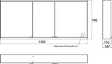 EMCO LED-Lichtspiegelschrank prime 2, 1600 mm, 3 Türen, Aufputz, Aluminium