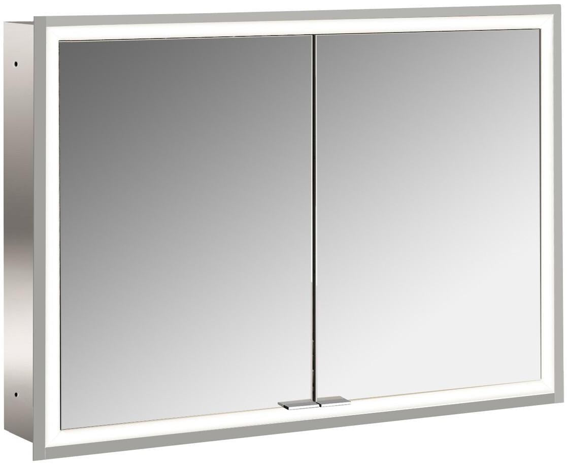EMCO prime LED-Lichtspiegelschrank 1000 mm, 2 Türen, Unterputz, Aluminium
