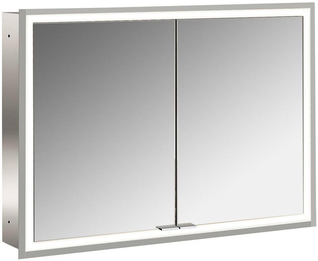 EMCO prime LED-Lichtspiegelschrank 1000 mm, 2 Türen, Unterputz, Aluminium
