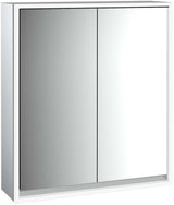 EMCO Lichtspiegelschrank LOFT 600 mm, 2-türig, Aufputz, Aluminium, LED, Touch-Bedienfeld