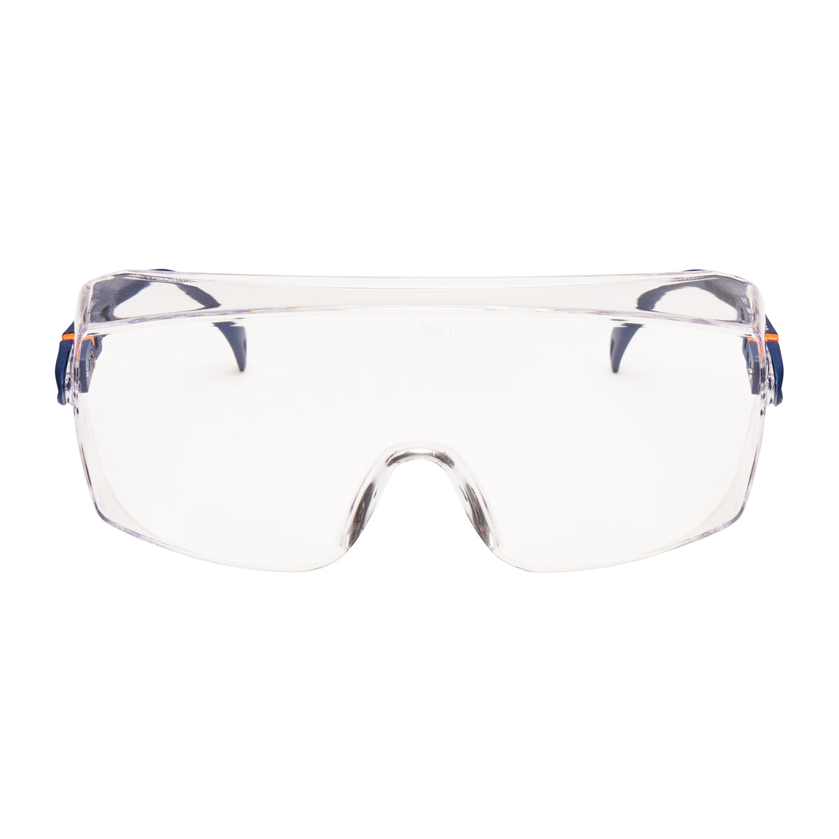 3M Schutzbrille 2800 EN 166 – Klare Polycarbonat-Scheibe, blauer Bügel, OTG