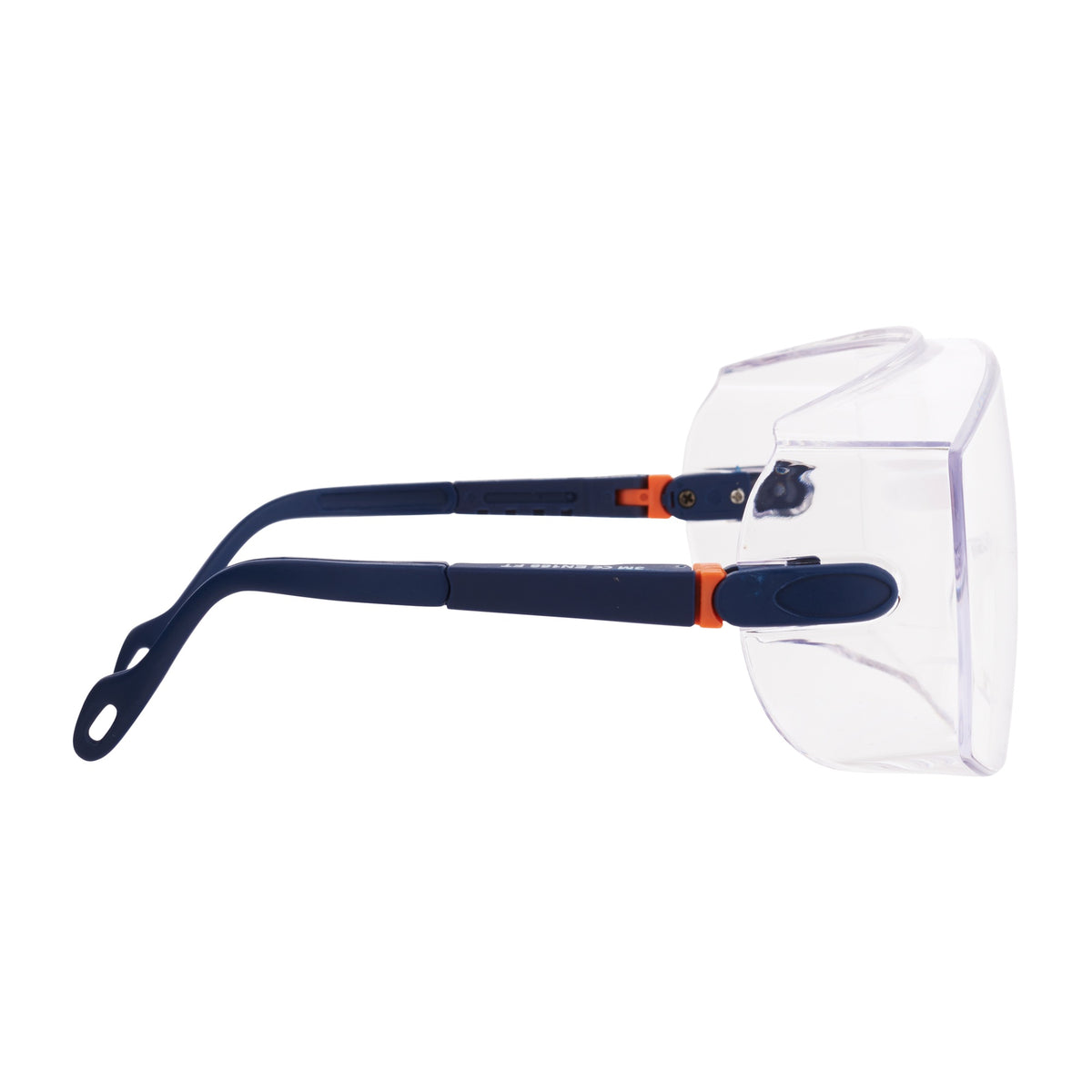 3M Schutzbrille 2800 EN 166 – Klare Polycarbonat-Scheibe, blauer Bügel, OTG