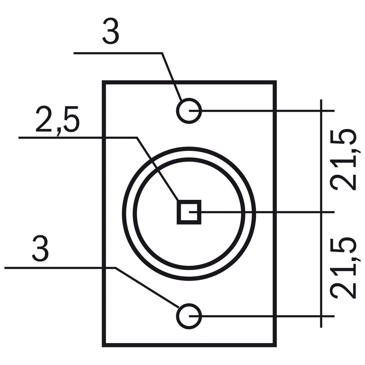 BERNARDO Bohrmaske – Modell Bohrkopf 43 mm für Fenstergriffe mit Aufnahme für Stemmmaschine