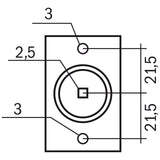 BERNARDO Bohrmaske – Modell Bohrkopf 43 mm für Fenstergriffe mit Aufnahme für Stemmmaschine