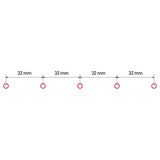 BERNARDO Bohrmaske – Modell Reihenbohrkopf 32 mm, mit Aufnahme für Bohrmaschine