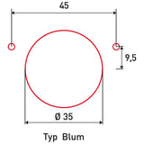 BERNARDO Bohrmaske – Modell Bohrkopf 42/11 für Scharnier Typ Grass, mit Aufnahme für Bohrmaschine