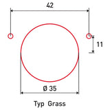 BERNARDO Bohrmaske – Modell Bohrkopf 42/11 für Scharnier Typ Grass, mit Aufnahme für Bohrmaschine