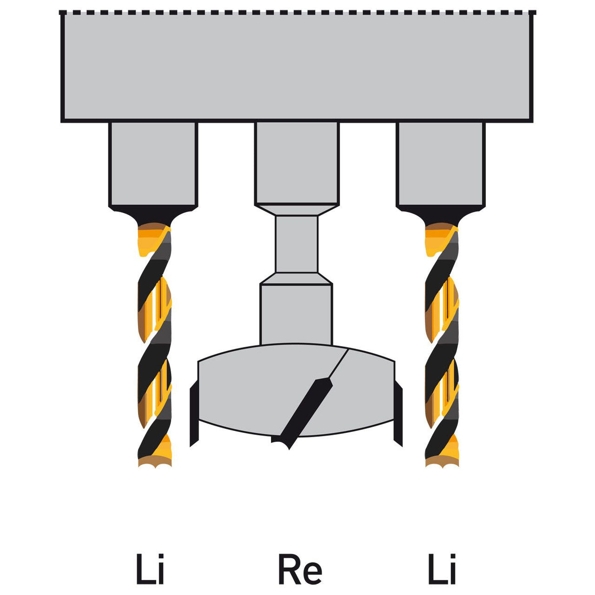 BERNARDO Bohrmaske – Modell Bohrkopf 45/9,5 für Scharnier Typ Blum, mit Aufnahme für Stemmmaschine