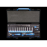 KING TONY Profi-Werkzeuge - 1/4" 6-Kant Steckschlüssel-Set, EVAWAVE, mit Zubehör - 48 tlg. 2548MRE