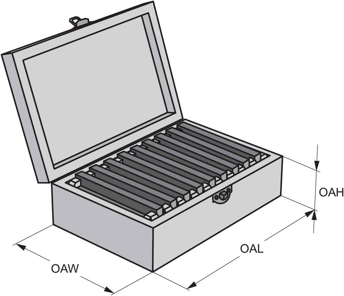 PRAMET Parallel-Unterlagen-Satz POP.SET14-150.10.WB – 14-teiliges Set für präzise Werkstückspannung