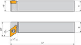 PRAMET Drehwerkzeughalter ISO SDFCL 1212 K 07-S – Linkslauf, 125 mm Funktionslänge, Schraubklemmung