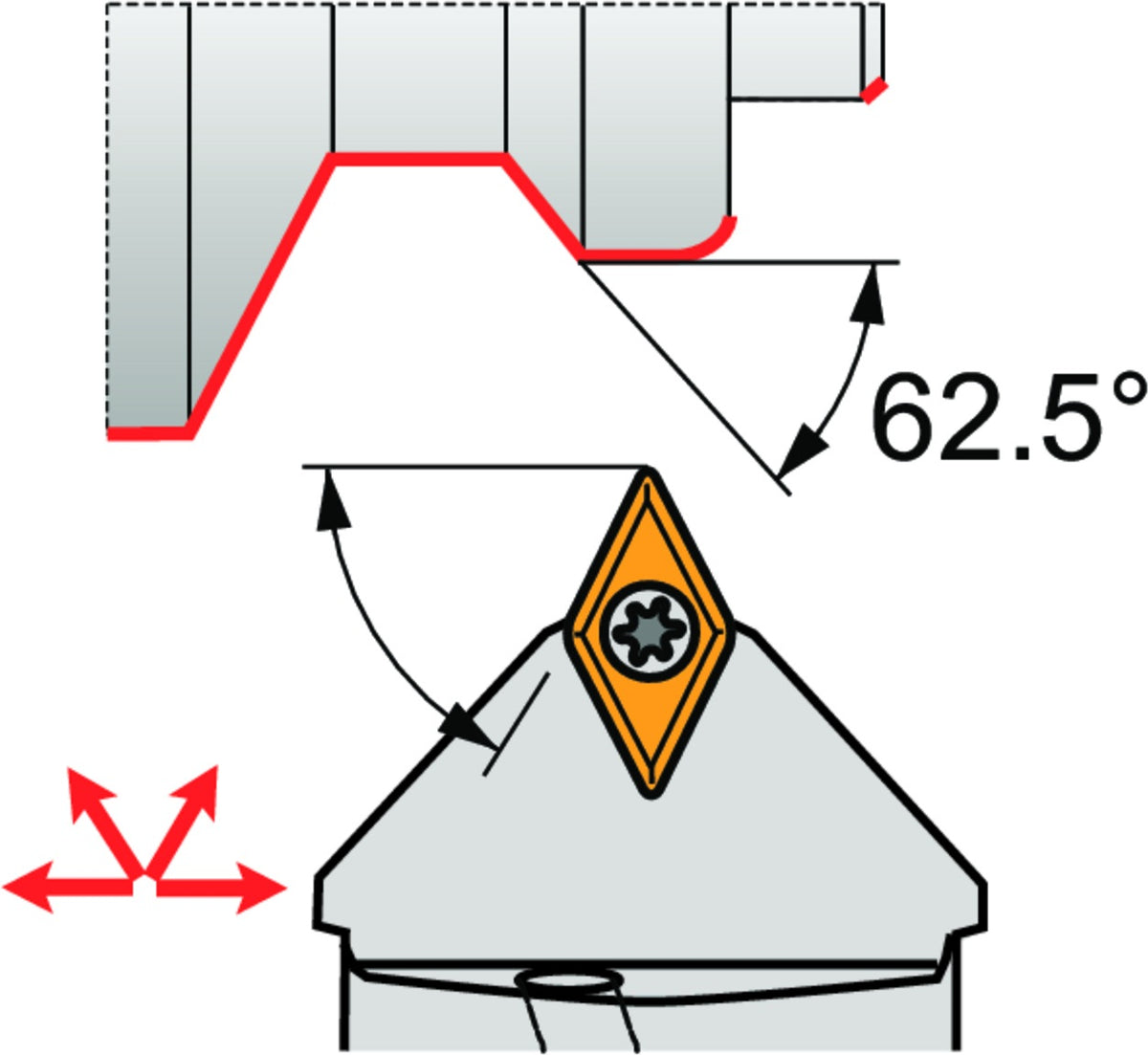 Klemmhalter ISO C4-SDNCN-00050-11 D.40mm mit Polygonkupplung von PRAMET
