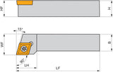 PRAMET Drehwerkzeughalter ISO SEGCR 1212 N 08 Rechtslauf, 160 mm, Schraubklemmung
