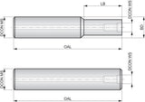 PRAMET Fräseraufnahme ISO ACC.10-IHA.M6.100, D.10mm, L.100mm – Einschraubfräseraufnahme