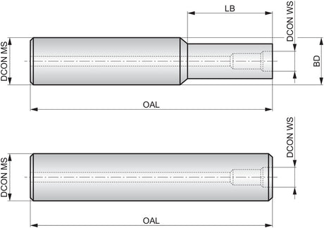 PRAMET Fräseraufnahme ISO ACC.10-IHA.M6.100, D.10mm, L.100mm – Einschraubfräseraufnahme