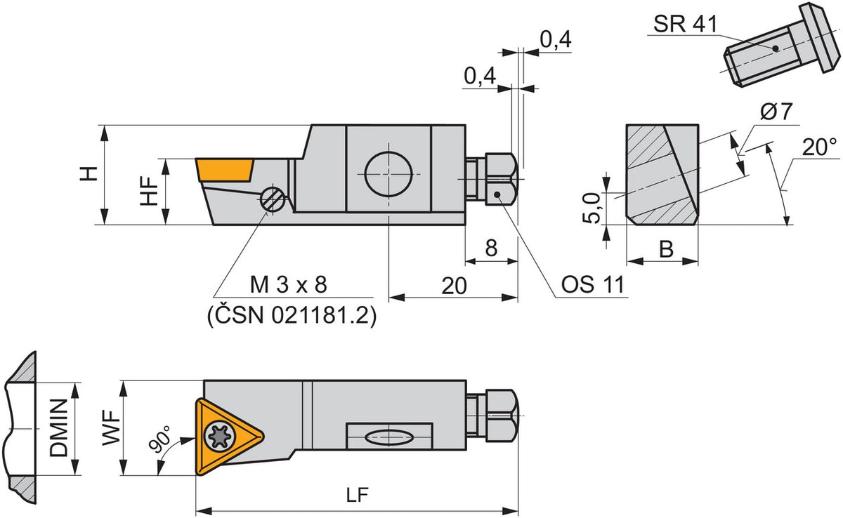 PRAMET Kassettenwerkzeug ISO STFCR 10 CA-11, Bohrungs-D. 40 mm, verstellbar, Schraubenklemmung