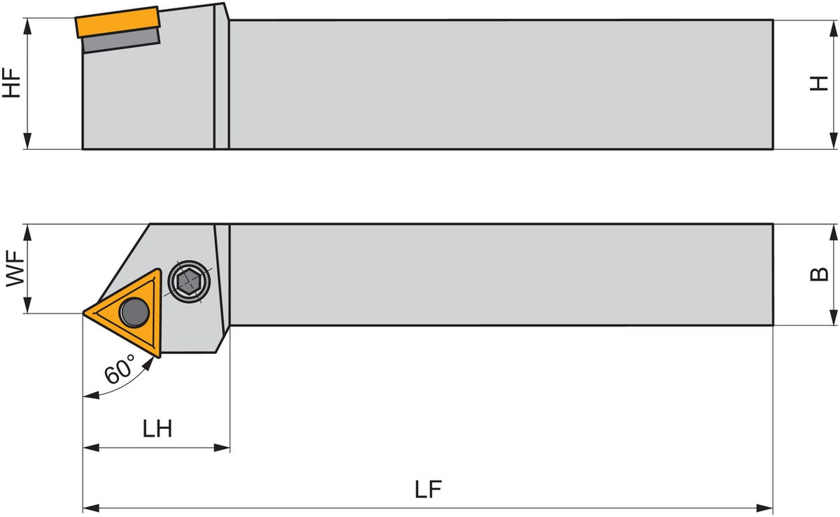 PRAMET Drehwerkzeughalter ISO PTTNR 2020 K 16 Rechtslauf – 125 mm, 20 x 20 mm