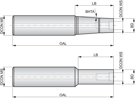 PRAMET Fräseraufnahme ISO AC.12-IHA.M6.160, 12 mm Spanndurchmesser, 160 mm Länge
