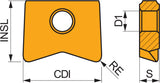 PRAMET Fräswendeschneidplatte PPHT 080005 PVD-beschichtet Ø8 mm Eckenradius 0,5 mm