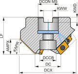 PRAMET Fasenfräser ISO 35T03R-S15XP1607-C D.27mm Rechtslauf Schneid-D.90,6mm