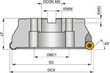 PRAMET Planfräser ISO 100A07R-S45OD06D, D.32mm, Rechtslauf, Schneid-D.109,5mm