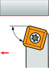 PRAMET Drehwerkzeughalter ISO SSBCL 1616 H 09 – Linkslauf, 100 mm, Schraubklemmung