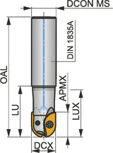 PRAMET Kopierfräser ISO 12L2R025M08-SZP12: Ø12 mm, M8, 25 mm Überstand