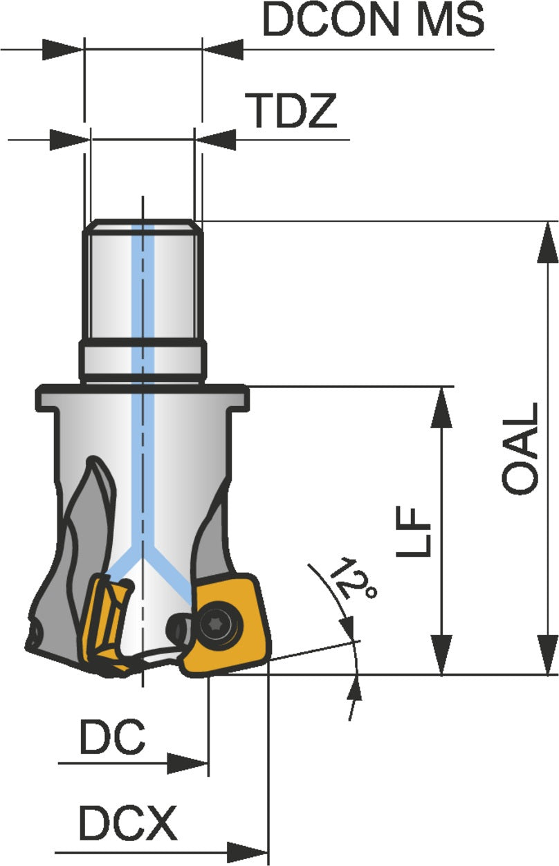 PRAMET Hochvorschubfräser ISO 35E3R050A32-SSO12-C D.32mm Schneid-D.35mm