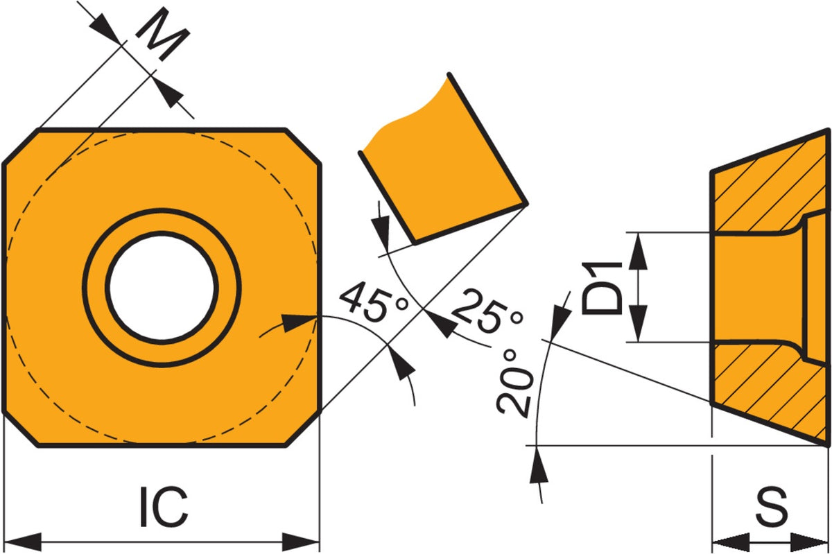 Dormer Pramet Fräswendeschneidplatte SEEW 1204AFEN:M8330 PVD beschichtet Gold