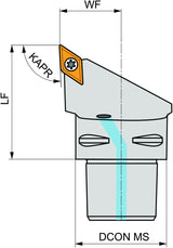 PRAMET Klemmhalter ISO C3-SDJCL-22040-11 mit Polygonkupplung, Linkslauf, 32 mm
