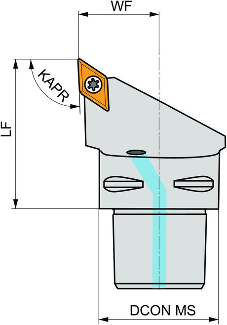 PRAMET Klemmhalter ISO C3-SDJCL-22040-11 mit Polygonkupplung, Linkslauf, 32 mm