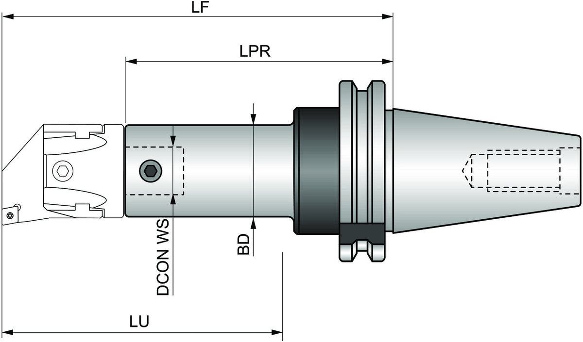 PRAMET Werkzeugschaft DIN 69871 SK 40 Ø 12 mm für modulares Spindelsystem Größe 22