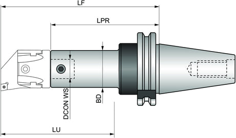 PRAMET Werkzeugschaft DIN 69871 SK 40 Ø 12 mm für modulares Spindelsystem Größe 22