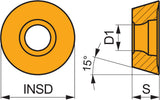 Dormer Pramet Fräswendeschneidplatte RDMT 120500SN-R:M8330 PVD beschichtet Gold