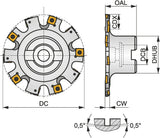 PRAMET Scheibenfräser ISO 100A05R-S90SN12N6, D100 mm, mit Wendeplatten