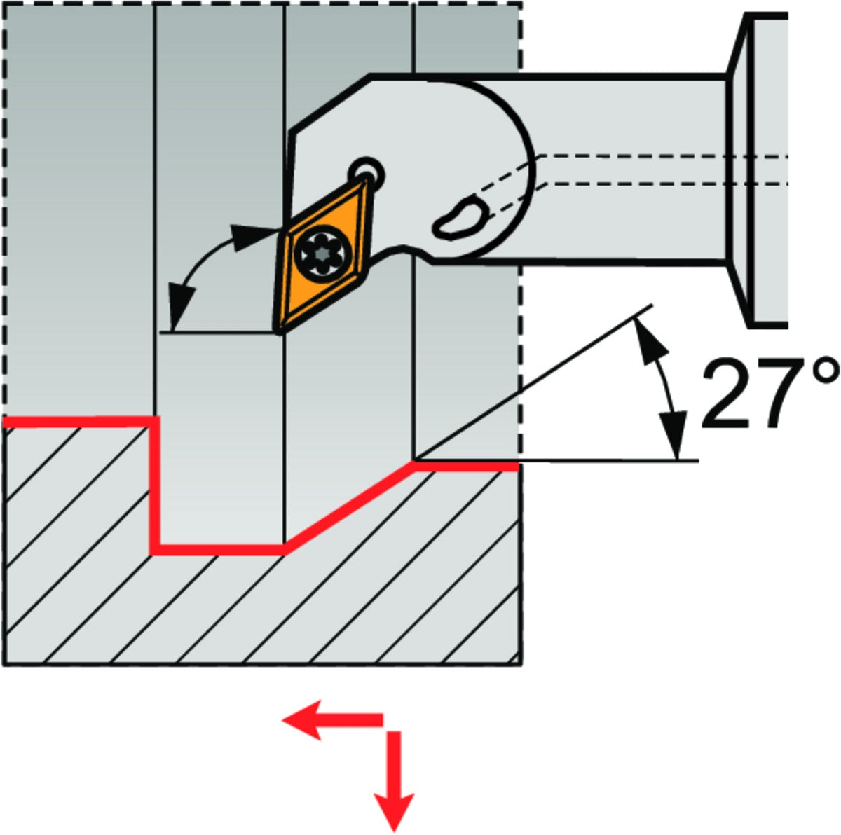 PRAMET Klemmhalter ISO C3-SDUCR-11065-07, D.50mm, Polygonkupplung, Rechtslauf – Präzisionswerkzeug für Drehoperationen