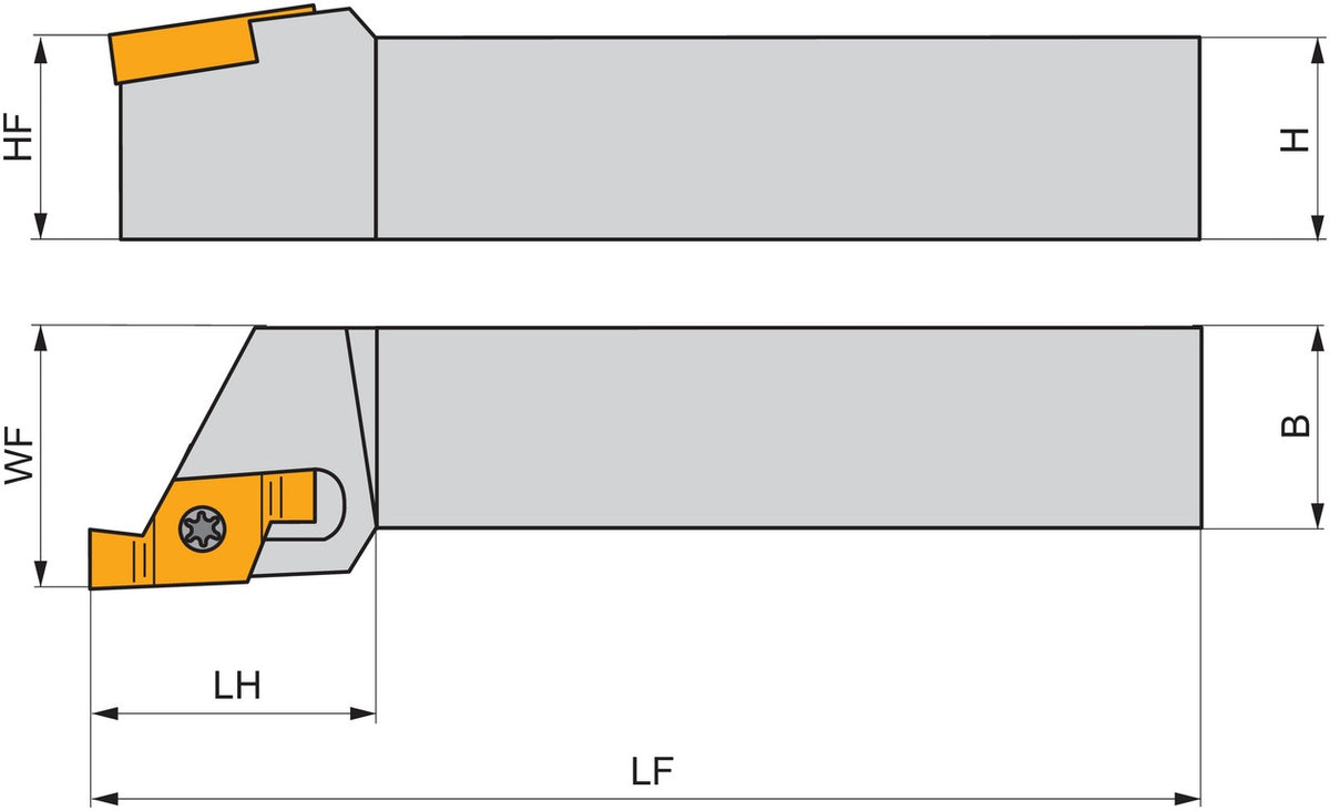 PRAMET Außen-Stechwerkzeug ISO P61.SFL-1616H-06 mit X61 WSP Linkslauf