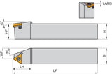 PRAMET Gewindedrehhalter ISO SEL-S 2525 M 22-A Linkslauf 150 mm für Außengewinde