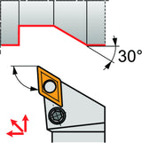 PRAMET Drehwerkzeughalter ISO PDJNL 2020 K 11 – Linkslauf, 125 mm, Kniehebelklemmung