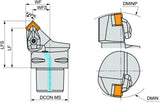 Klemmhalter ISO C4-DSSNL-27042-12 von Dormer Pramet – 40 mm mit Polygonkupplung für Linkslauf