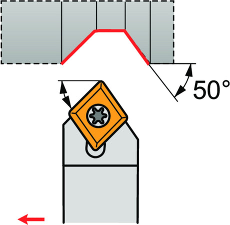 PRAMET Drehwerkzeughalter ISO SCDCR 1010 E 06 – 70 mm Rechtslauf für 80° Rhombus-Wendeplatten