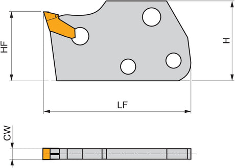 PRAMET Modulares Stechschwert ISO XLCFL 160115-1.60 – 15 mm Einstechtiefe, Linkslauf