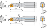 PRAMET Bohrstange ISO A0508H-SWUCL 02 D.8mm Linkslauf für Trigonal-Wendeschneidplatten