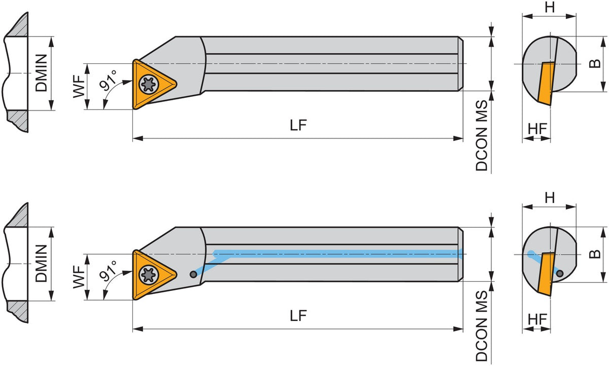 PRAMET Bohrstange ISO S10H-STFCL 11 Ø10 mm Linkslauf – Schraubklemmung für TC.. 1102..