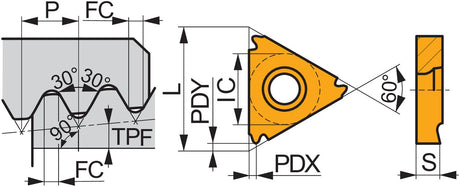 PRAMET Gewindedreh-Wendeschneidplatte ISO TN 16NR100API-RD01:T8030