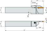 PRAMET Außendrehhalter GL1-S2020KFL-16-60 Linkslauf Einstechtiefe 16mm