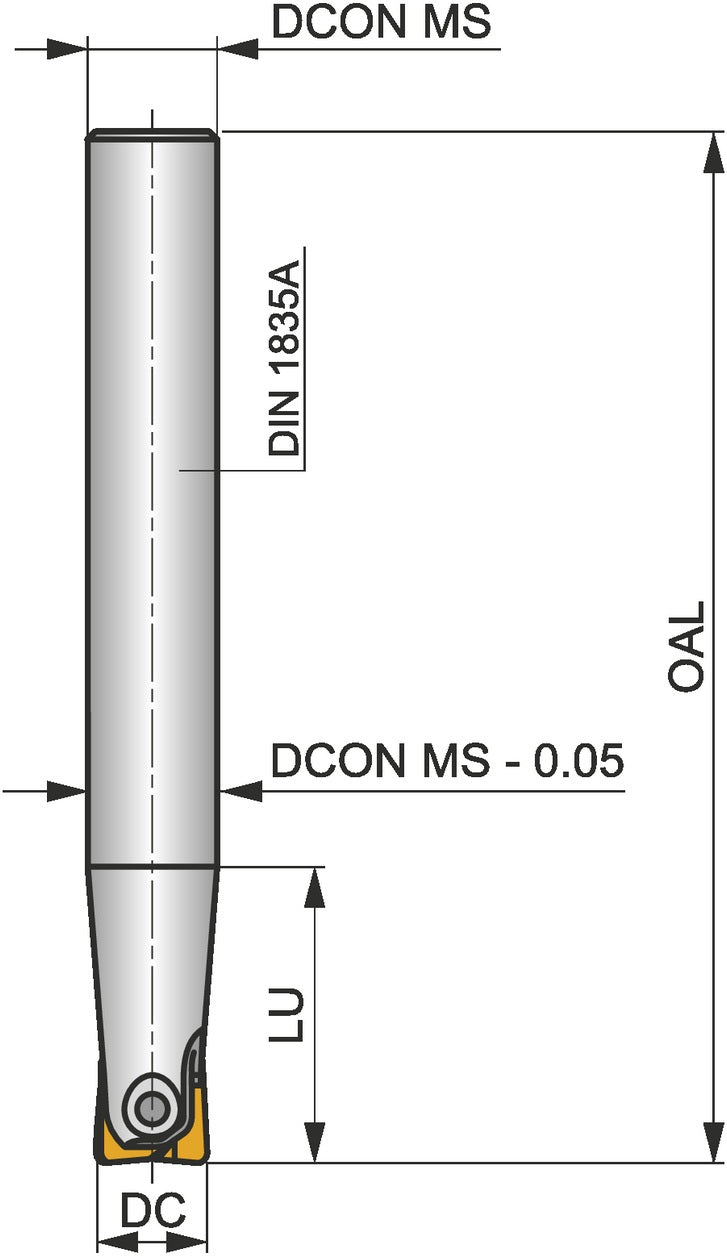 PRAMET Kopierschaftfräser ISO 12K2R030A12-SLC12-A D.12mm – Wendeschneidplatten-Schaftfräser für präzises Kopierfräsen
