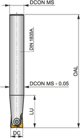 PRAMET Kopierschaftfräser ISO 12K2R030A12-SLC12-A D.12mm – Wendeschneidplatten-Schaftfräser für präzises Kopierfräsen